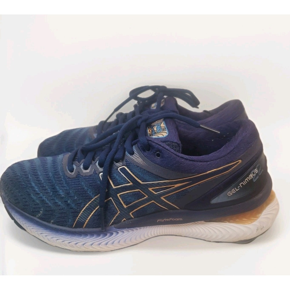 Asics Gel-Nimbus 22 1012A587 Womens Size 7.5 Running Shoes Navy Blue‎ Sneakers
